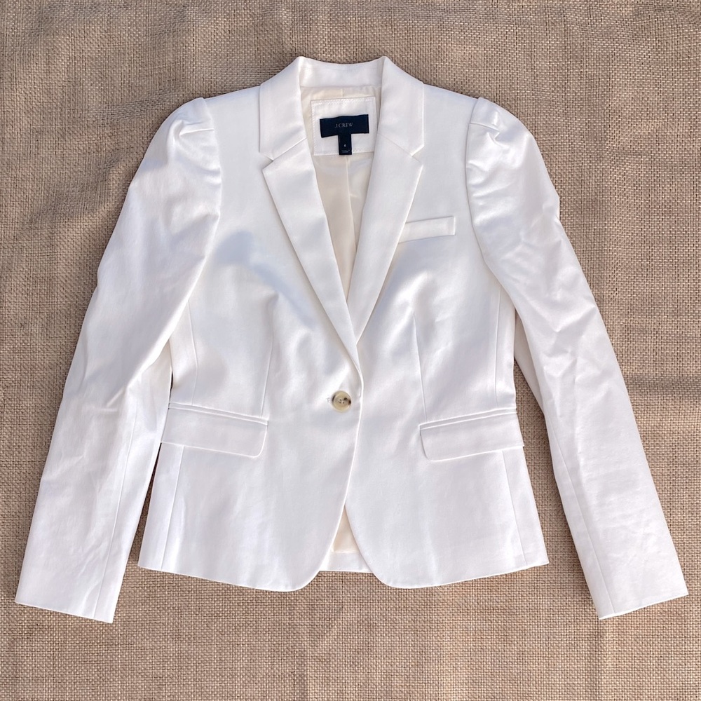 J. Crew Cream cotton twill City Blazer Jacket